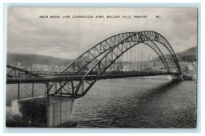 1926 View of Bridge Over Connecticut River Bellows Falls Vermont VT Postcard