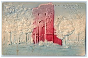 c1910's Jamestown Church Tower Exterior Jamestown Virginia VA Embossed Postcard