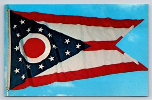 Ohio State Flag Pennant Columbus OH Aladdin Studio Postcard Unposted