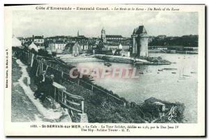 Old Postcard St Servan sur Mer La Cale La Tour Solidor