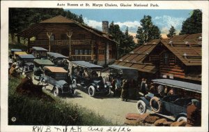 Glacier National Park Auto Bus Buses St. Marys Chalets c1920 Postcard