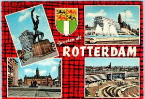 c1970s Rotterdam, Netherlands Greetings Destroyed City Art Deco 4x6 Muva PC M4