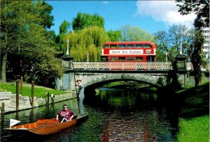 2~4X6 Postcards  Christchurch, New Zealand  AVON RIVER~DOUBLE DECKER BUS~BOATING