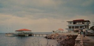 Vintage Postcard El Nuevo Paraiso Joyuda Puerto Rico ocean old car autos  725