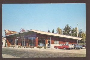 HERMANSVILLE MICHIGAN WILDWOOD TRUCK STOP 1960's CARS VINTAGE POSTCARD