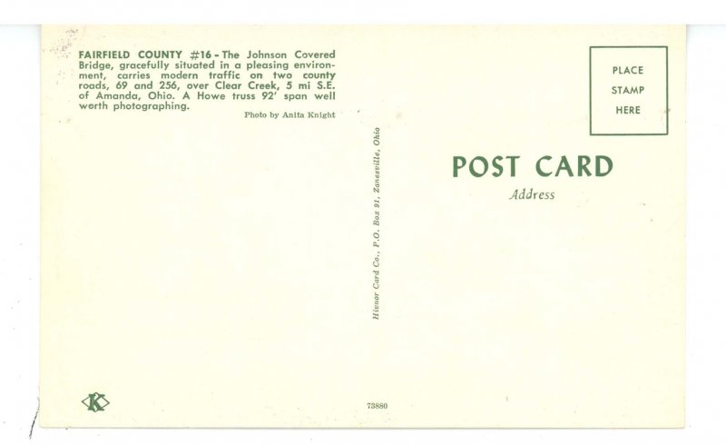 OH - Fairfield County. Johnson Covered Bridge