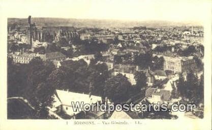 Vue Generale Soissons, France, Carte, Unused 