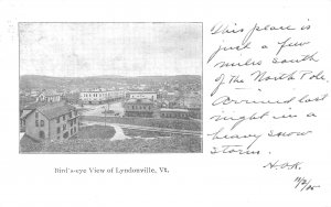 Newport VT Bird's-Eye View in 1905 Postcard