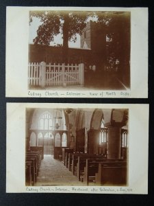 Lincolnshire 2 x CADNEY Church of All Saints AFTER RESTORATION c1913 RP Postcard