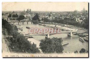 Old Postcard Paris Seine View taken from the Pavillon de Flore