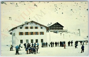 c1970s Zurs Austria Ski School Skiing Lift Flexen Hotel Postcard Zyrs Zyirs A178