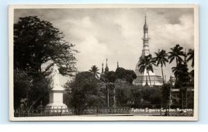 *Fytche Square Garden Rangoon Burma Myanmar Vintage Photo Postcard C48