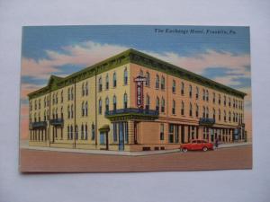 Linen EXCHANGE HOTEL Franklin Pennsylvania PA Unused Postcard y5762@