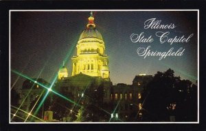 Illinois Springfield The Illinois State Capitol At Night