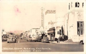 Redding California Market Street Cascade Theatre Real Photo Postcard AA35035