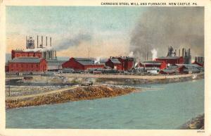 New Castle Pennsylvania view of Carnegie Steel Mill Furnaces antique pc Z39288