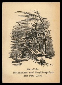 3rd Reich Germany 1944 Weihnacht Christmas Card Eastern Front Cover USED 100514
