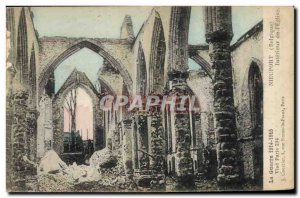 Old Postcard Militaria Nieuport Interior of the church