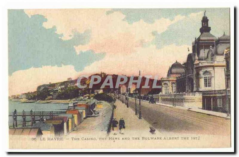 Le Havre Old Postcard The Casino and the bulware the Heve Albert the 1st