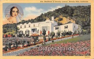 Residence of Dorothy Lamour Beverly Hills, CA, USA 1940 light postal marking ...