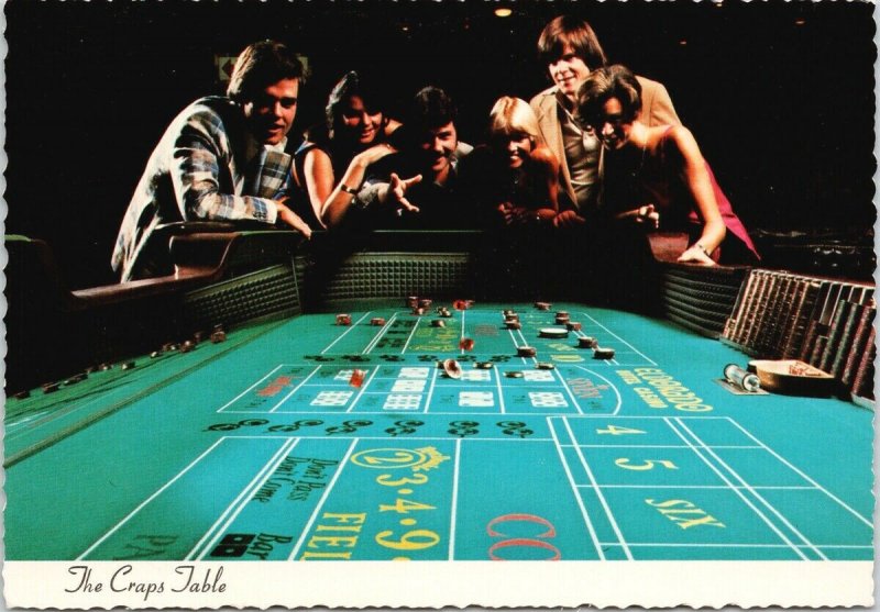 The Craps Table Nevada NV Gambling Vintage UNUSED Postcard F45