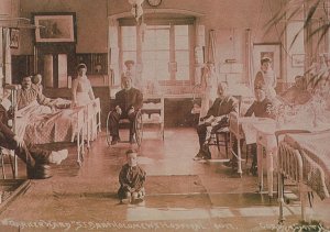 St Barthomews Darker Ward Hospital Wheelchair Nurse London Postcard