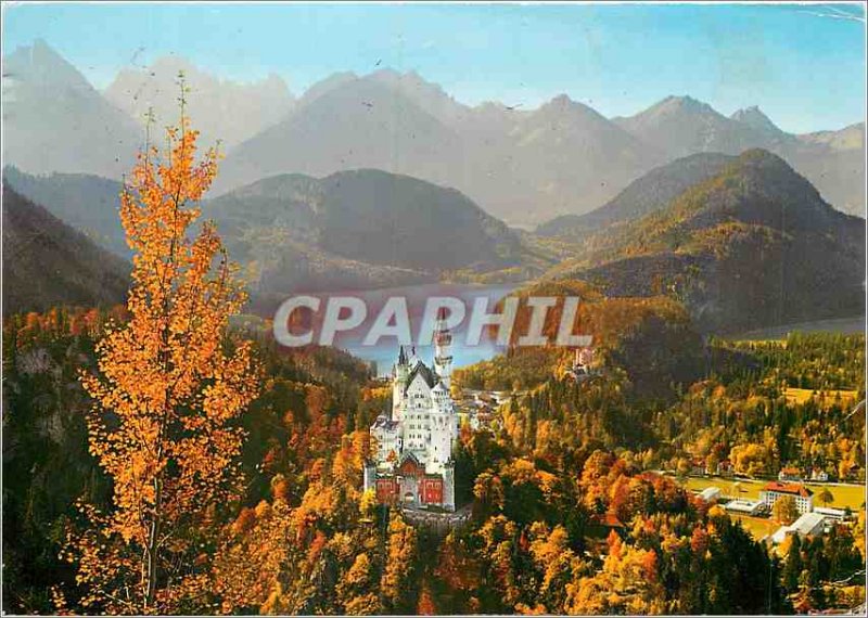 Postcard Modern K�nigsschloss Neuschwanstein began Hohenschwangau Royal Cas...