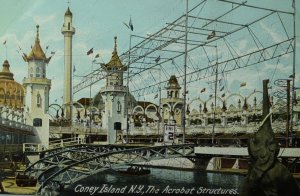 C.1905-10 Acrobat Structures Coney Island, NY Vintage Postcard P88