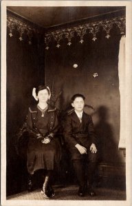 RPPC Lovely Edwardian Children Dessed Up Photo 1917 Postcard B30