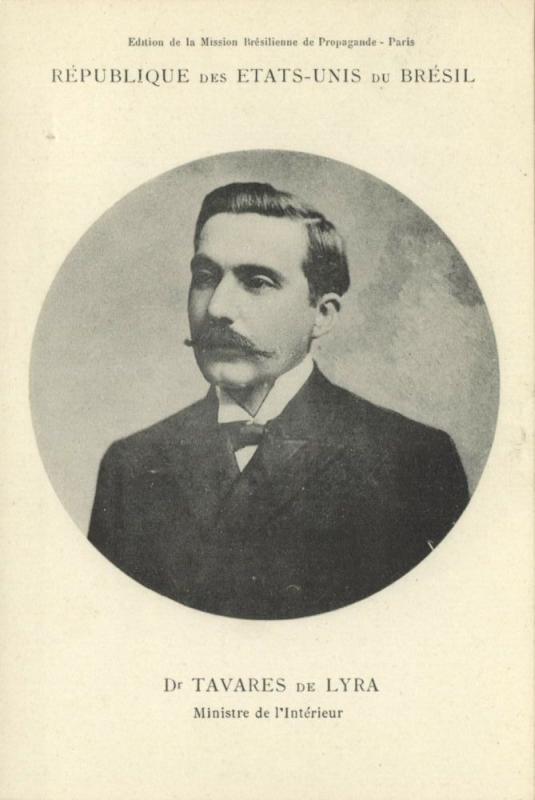 brazil, Minister of Home Affairs Dr. Tavares de Lyra (1906) Mission