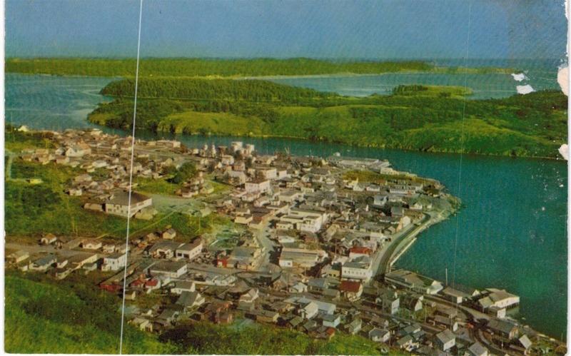 Kodiak AK Aerial View 1950s Chrome AS IS 