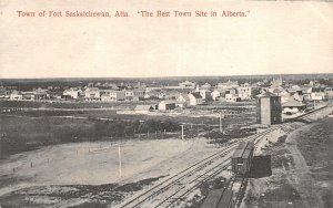 US6194 town of fort saskatchewan alta canada train railway