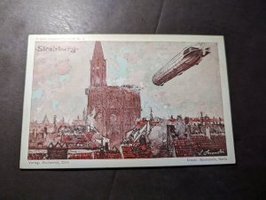 Mint Germany Aviation Zeppelin Postcard Flight Over Stalsburg