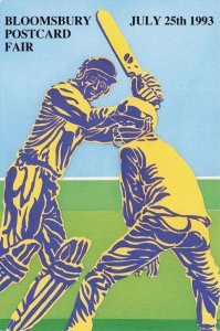 Bloomsbury Sussex Postcard Fair 1993 Cricket Advertising Card
