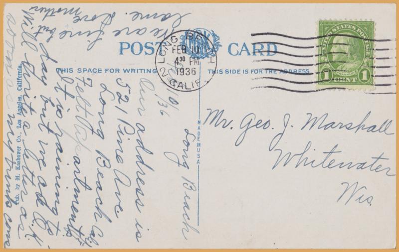 Long Beach, Calif., East Broadway from Pine Ave., - 1936