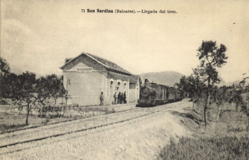spain, SON SARDINA, Baleares, Estacion Ferrocarril, Railway Station, Train 1910s
