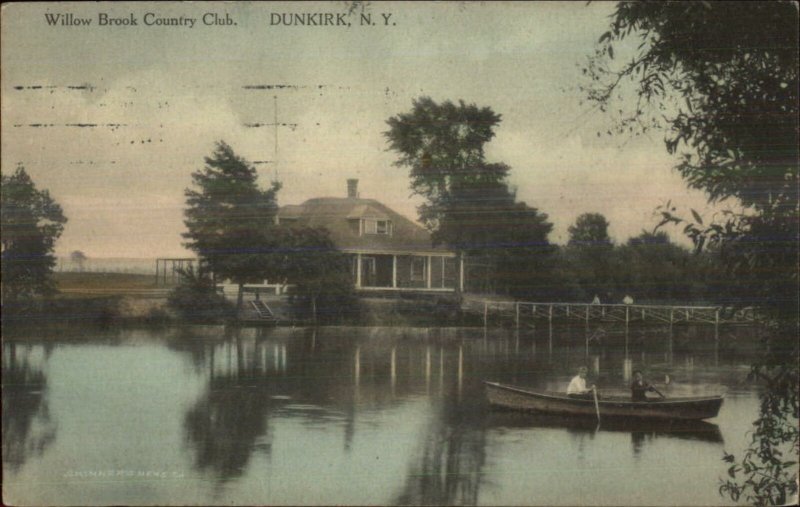 Dunkirk NY Willow Brook Country Club c1910 Postcard