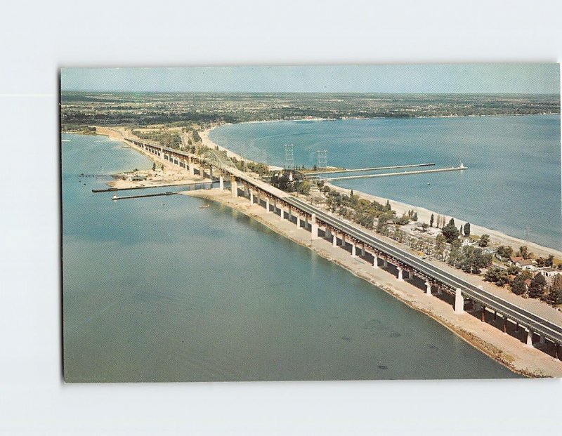 Postcard Aerial View of The Burlington Skyway Burlington Beach Hamilton Canada