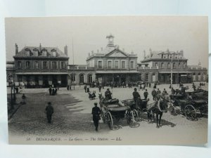 Dunkirk France Dunkerque La Gare The Station Vintage Postcard c1905