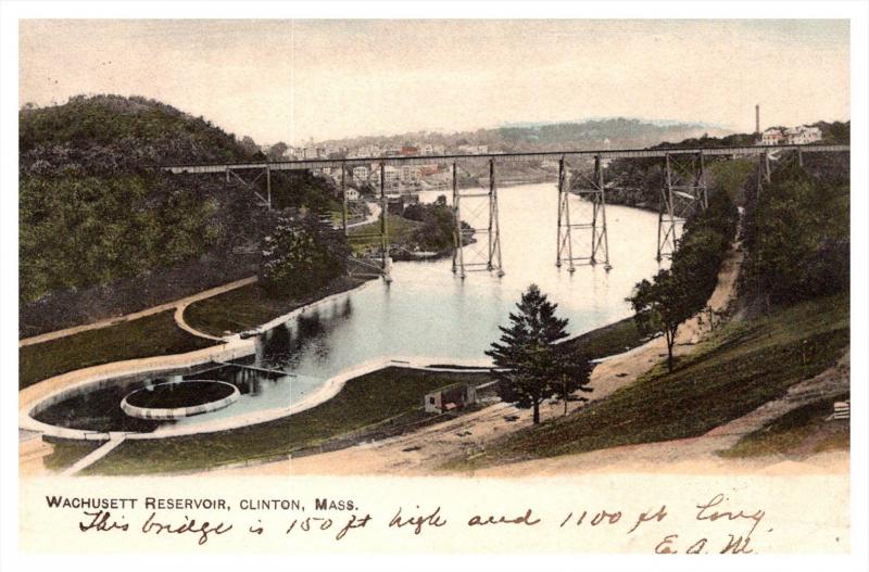 Massachusetts  Clinton  Wachusett Reservoir with Bridge