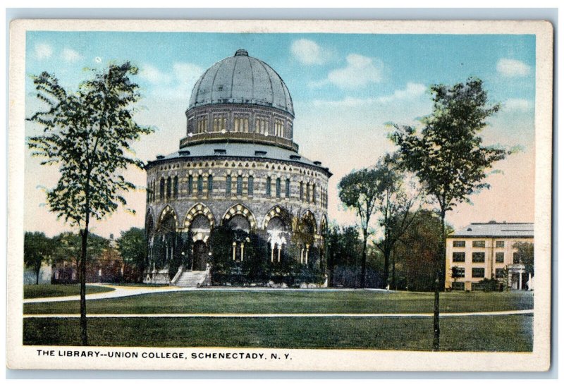 The Library Union College Garden Park Schenectady New York NY Vintage Postcard 