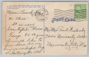 Miami Florida~Beautiful Miami Home Front View~Vintage Postcard