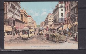 FRANCE, MARSEILLES, LA CANNEBIERE, TRAMS, c1910 ppc., unused.