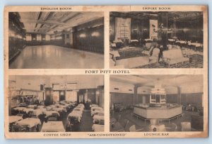 1937 Pittsburgh Pennsylvania PA Vintage Postcard Fort Pitt Hotel Multiview Room