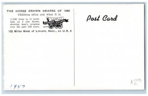Lincoln Nebraska Postcard The Horse Drawn Hearse Of 1890 c1960s People's Store