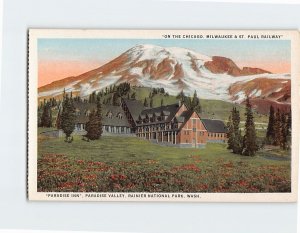 Postcard Paradise Inn Paradise Valley Rainier National Park Washington USA