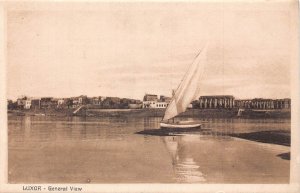 L383 Egypt Luxor Panoramic View sailing boat vintage postcard