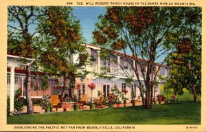 California Will Rogers' Ranch House In The Santa Monica Mountains Curteich