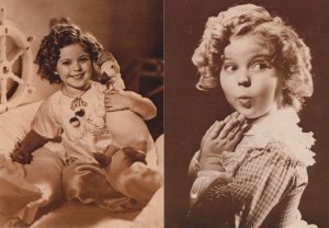 Shirley Temple With Toy Bird 2x Actress Real Photo Postcard s