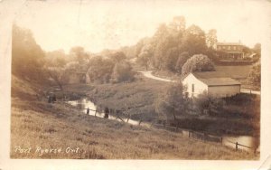 Port Ryers Ontario Canada Scenic View Bridge and Residence Real Photo PC AA67826